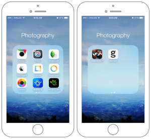 Mobile photography apps on iPhone 6